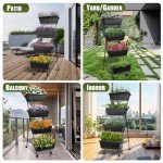 4-Tier Movable Raised Garden Bed for Indoor Use