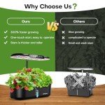 Ahopegarden Hydroponics Indoor Garden with 12 Pods
