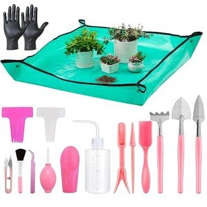 Mini Garden Tool Set with Potting Mat & Tags