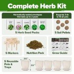 Indoor Herb Garden Kit with 5 Seed Varieties