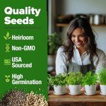 Indoor Herb Garden Kit with 5 Seed Varieties