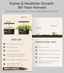 Hydroponics Growing System, 8Pods Indoor Garden Plant Germination Kit with Height Adjustable LED Grow Light, Indoor Hydroponic Growing System Herb Garden, Ideal Gifts for Women Mom/Wife/Grilfriend