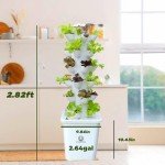 Hydroponic Growing System Kit - Indoor Smart Garden and Outdoor Garden Kit, Hydroponic Vegetable Tower,30 Pods,with Pump System and Automatic Timer, White