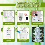 Hydroponic Growing System Kit - Indoor Smart Garden and Outdoor Garden Kit, Hydroponic Vegetable Tower,30 Pods,with Pump System and Automatic Timer, White