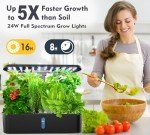 Hydroponics Growing System Kit 12 Pods Indoor Garden, Hydroponic Herb Garden Kit Indoor with LED Grow Light, Smart Indoor Garden, Adjustable Height, Auto Timer, Quiet Pump, Gift for Mon Women, Black