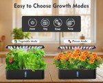 Hydroponics Growing System Kit 12 Pods Indoor Garden, Hydroponic Herb Garden Kit Indoor with LED Grow Light, Smart Indoor Garden, Adjustable Height, Auto Timer, Quiet Pump, Gift for Mon Women, Black