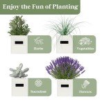 PERFNIQUE Indoor Herb Garden, Herb Garden Planter Set with Tray, Farmhouse Indoor Plant Pots, Windowsill Herb Garden with Drainage(Planter only) for Indoor/Outdoor, Window Pots(White)