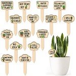 15-Pack Funny Waterproof Wooden Plant Markers