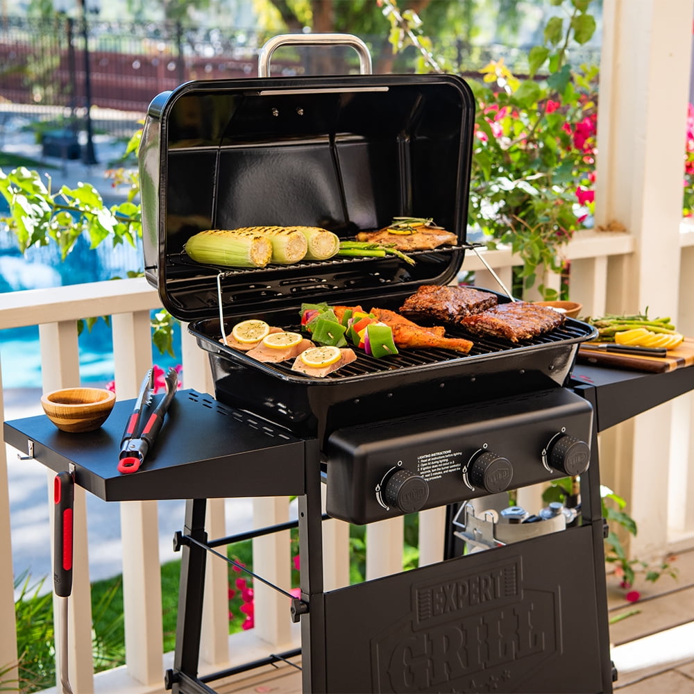 3-Burner Propane Gas Grill - 27,000 BTU, Black
