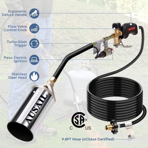 Heavy Duty Propane Weed Burner with Turbo Trigger