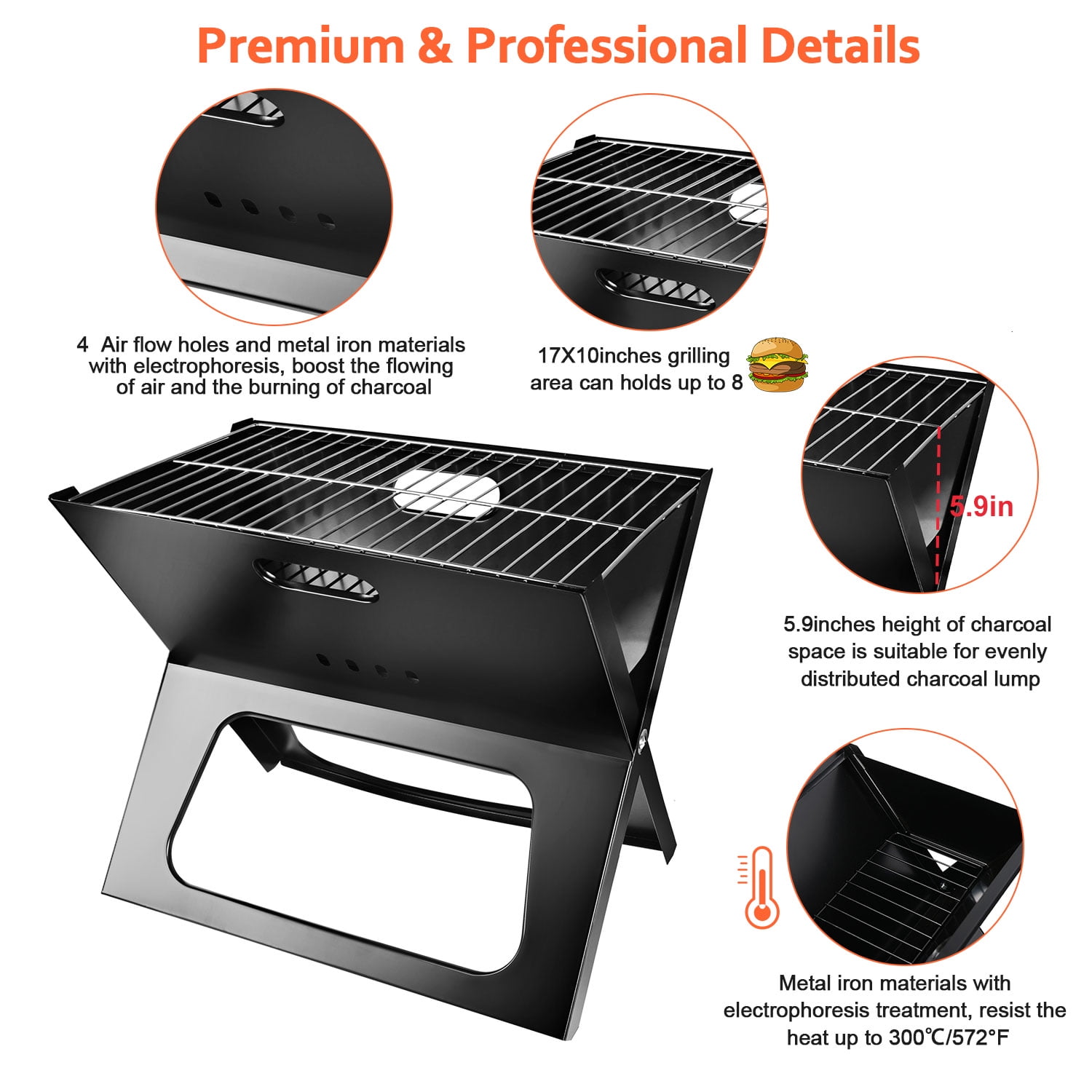 iMounTEK Portable BBQ Barbecue Grill Foldable Charcoal Grill