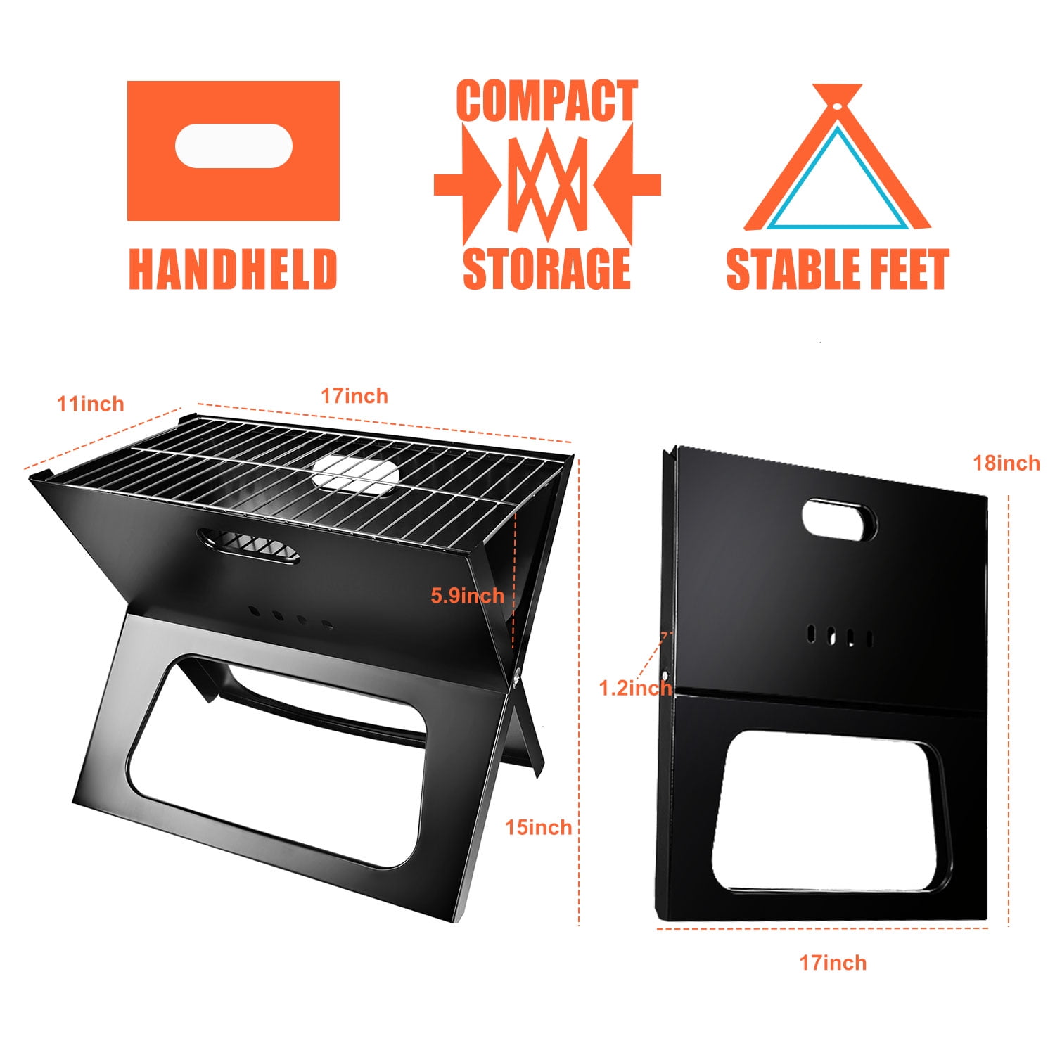 iMounTEK Portable BBQ Barbecue Grill Foldable Charcoal Grill
