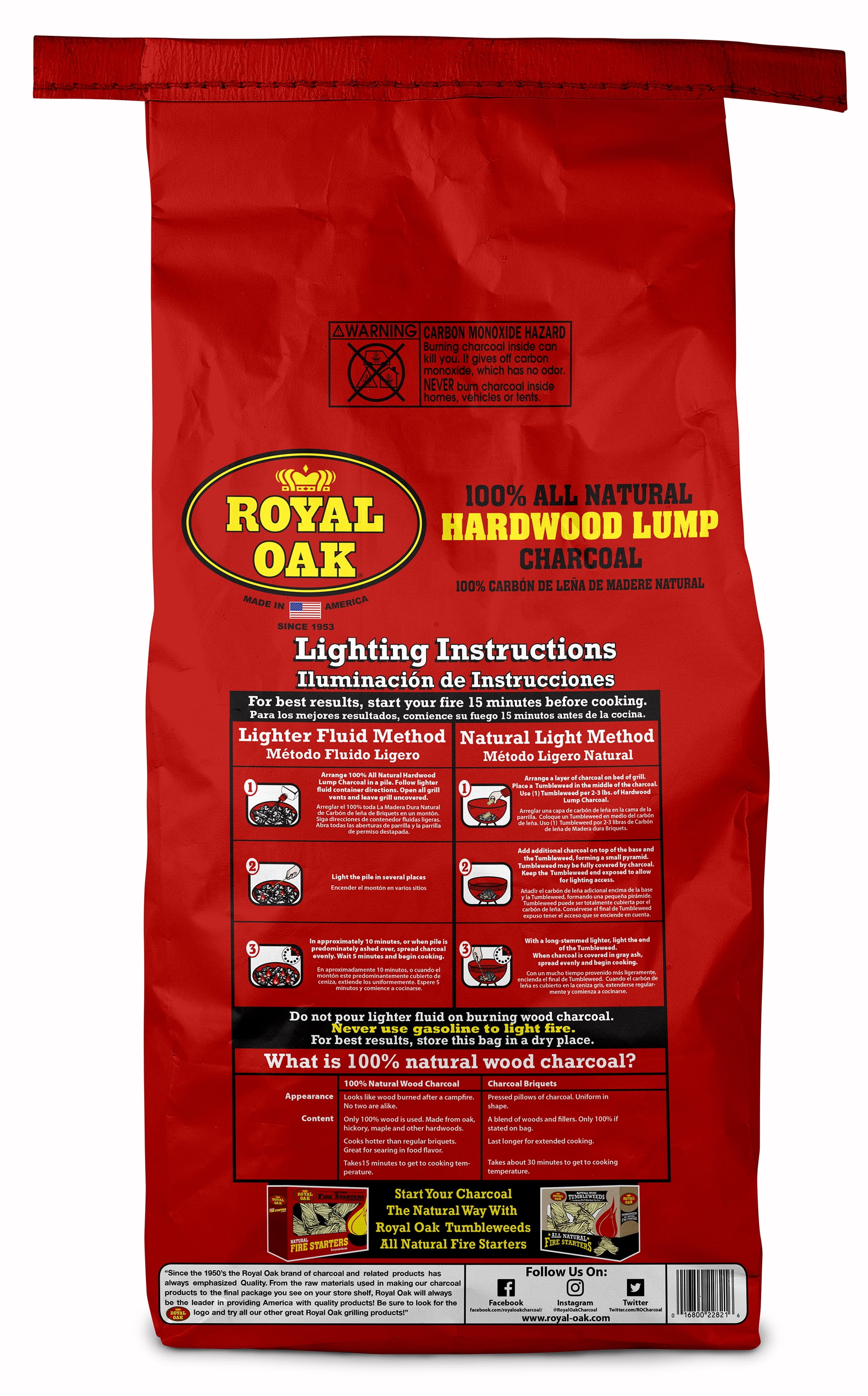 15.4 lbs Royal Oak All-Natural Lump Charcoal