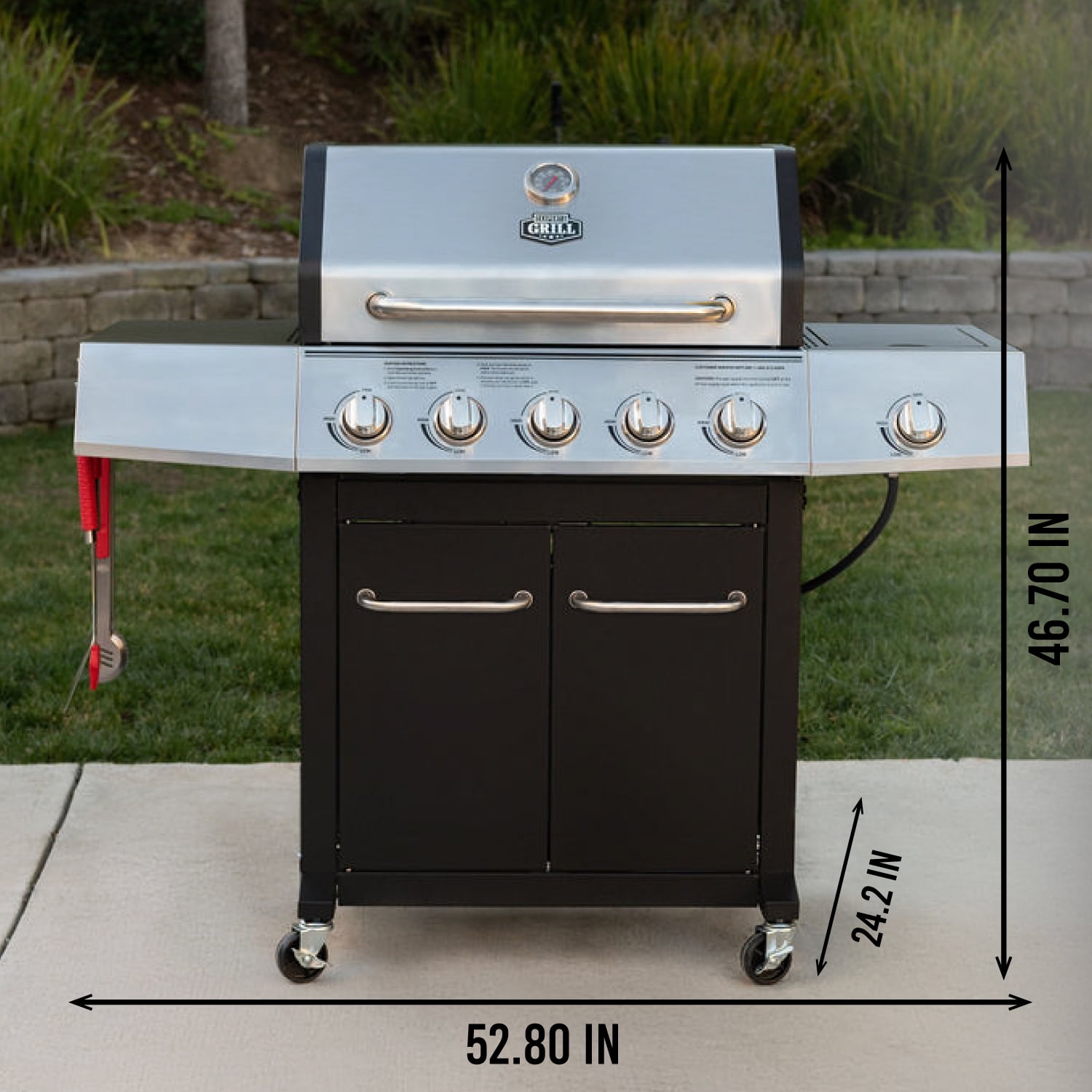 Expert Grill 5-Burner Propane Gas Grill with Side Burner