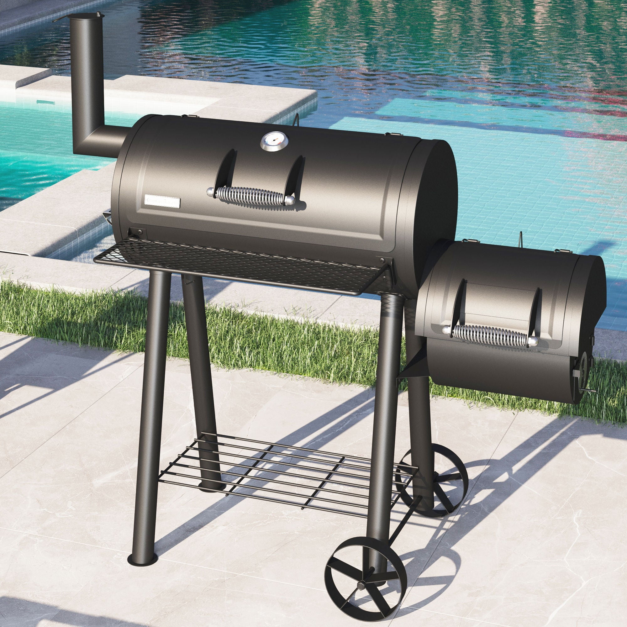 Sophia & William Portable Charcoal Smoker Grill, Black
