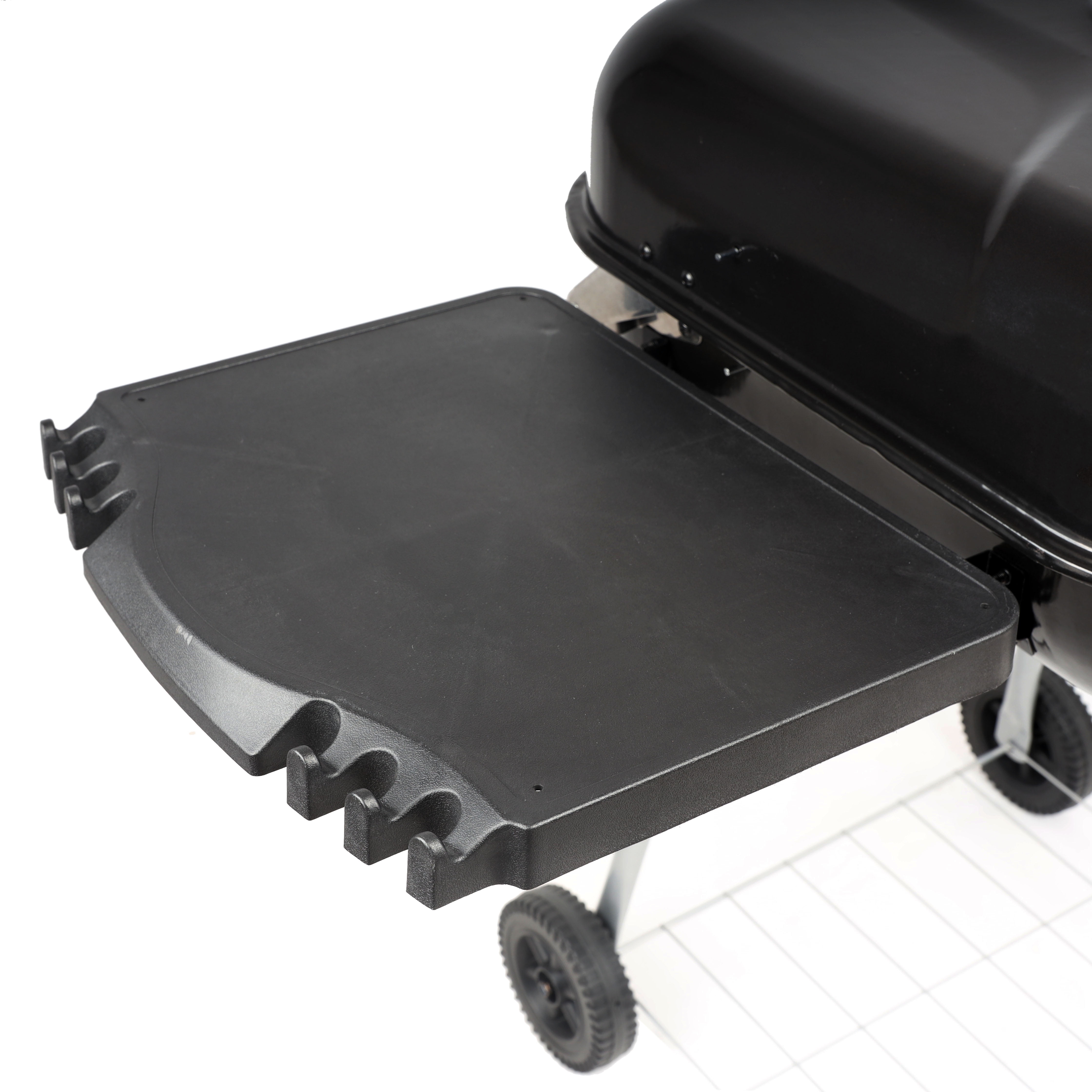 22" Charcoal Grill with Foldable Shelf, Black