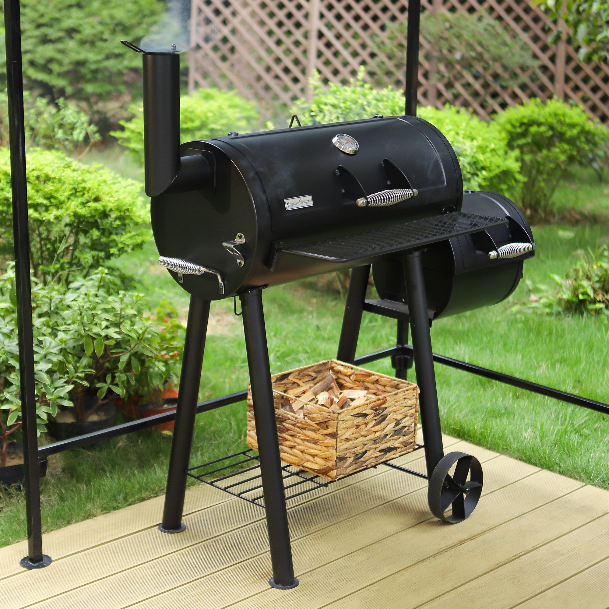 Sophia & William Portable Charcoal Smoker Grill, Black