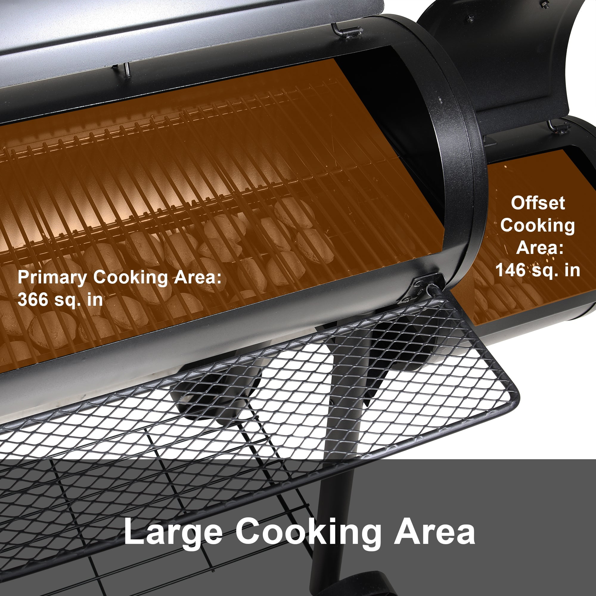Sophia & William Portable Charcoal Smoker Grill, Black