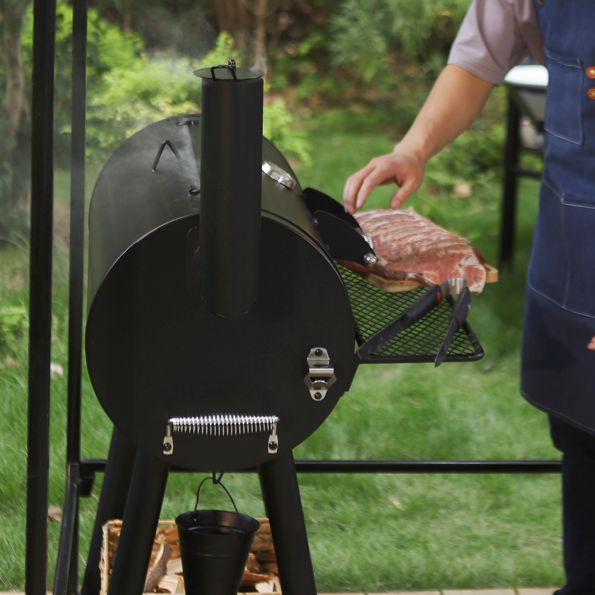 Sophia & William Portable Charcoal Smoker Grill, Black