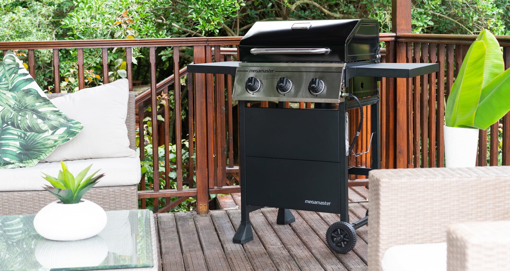 Megamaster 3 Burner Gas Grill, Liquid Propane