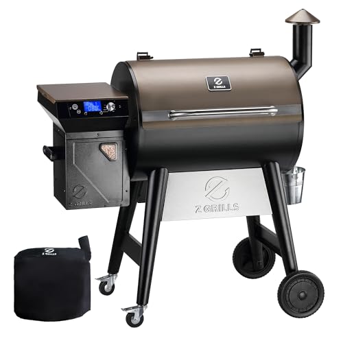 Z GRILLS Wood Pellet Grill Smoker with PID Controller, 700 Cooking Area, Meat Probes, Rain Cover for Outdoor BBQ, 7002C