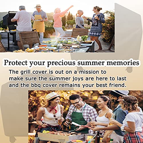 Grill Cover, BBQ Cover 58 inch,Waterproof BBQ Grill Cover,UV Resistant Gas Grill Cover,Durable and Convenient,Rip Resistant,Black Barbecue Grill Covers,Fits Grills of Weber,Brinkmann etc