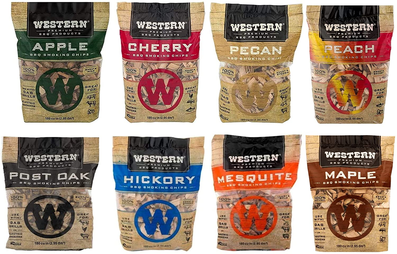 Western Wood 8 Pack Smoker Chips Variety Pack