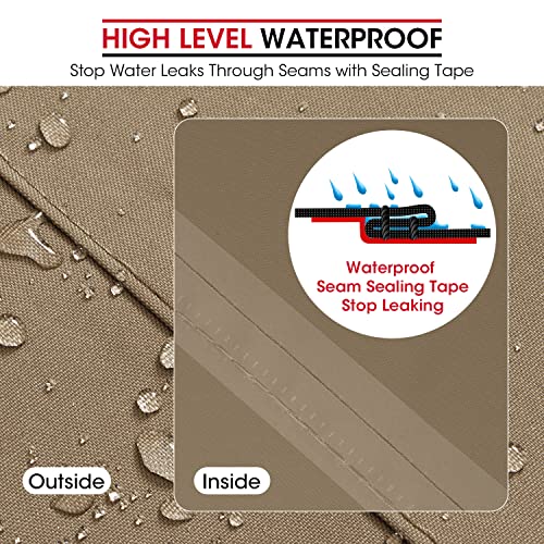 Unicook Grill Cover 55 Inch, Heavy Duty Waterproof BBQ Cover with Sealed Seam, Rip and Fade Resistant BBQ Grill Cover, Compatible with Weber Charbroil Grills, 55" W x 23" D x 42" H, Neutral Taupe