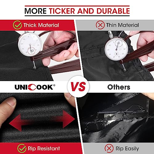 Unicook Heavy Duty Waterproof Barbecue Gas Grill Cover, 65-inch BBQ Cover, Special Fade and UV Resistant Material, Durable and Convenient, Fits Grills of Weber Char-Broil Nexgrill Brinkmann and More