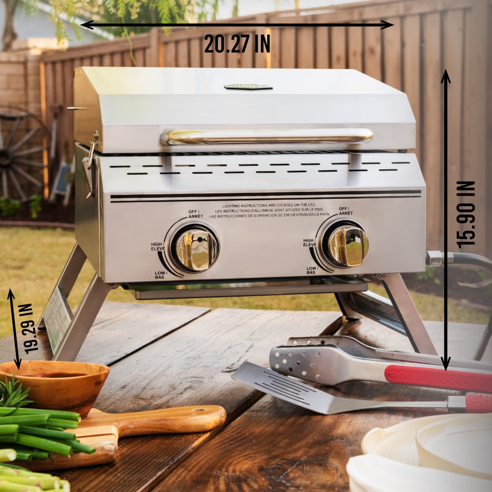 Tabletop Propane Gas Grill with 2 Burners