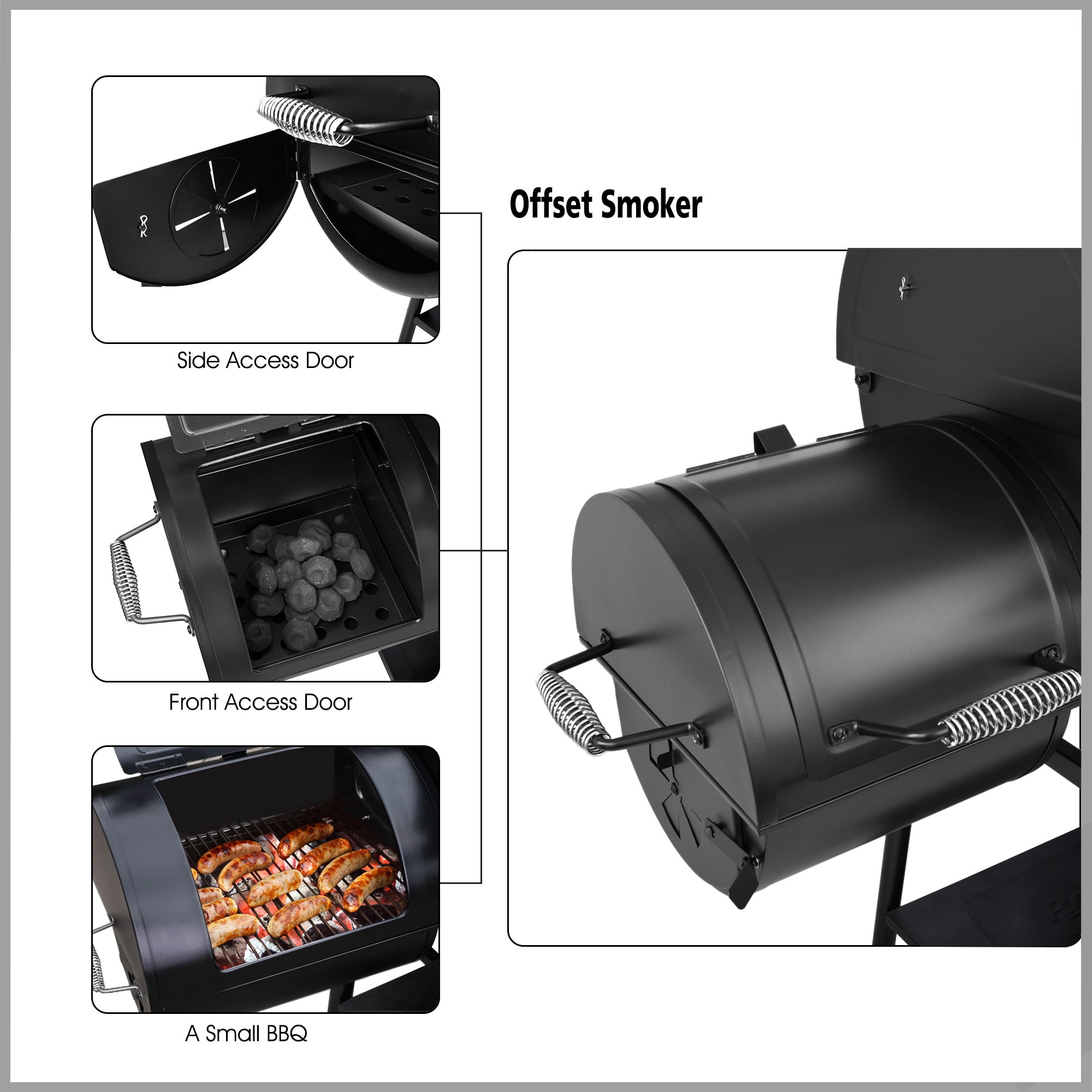 30" Charcoal Grill with Offset Smoker by Royal Gourmet