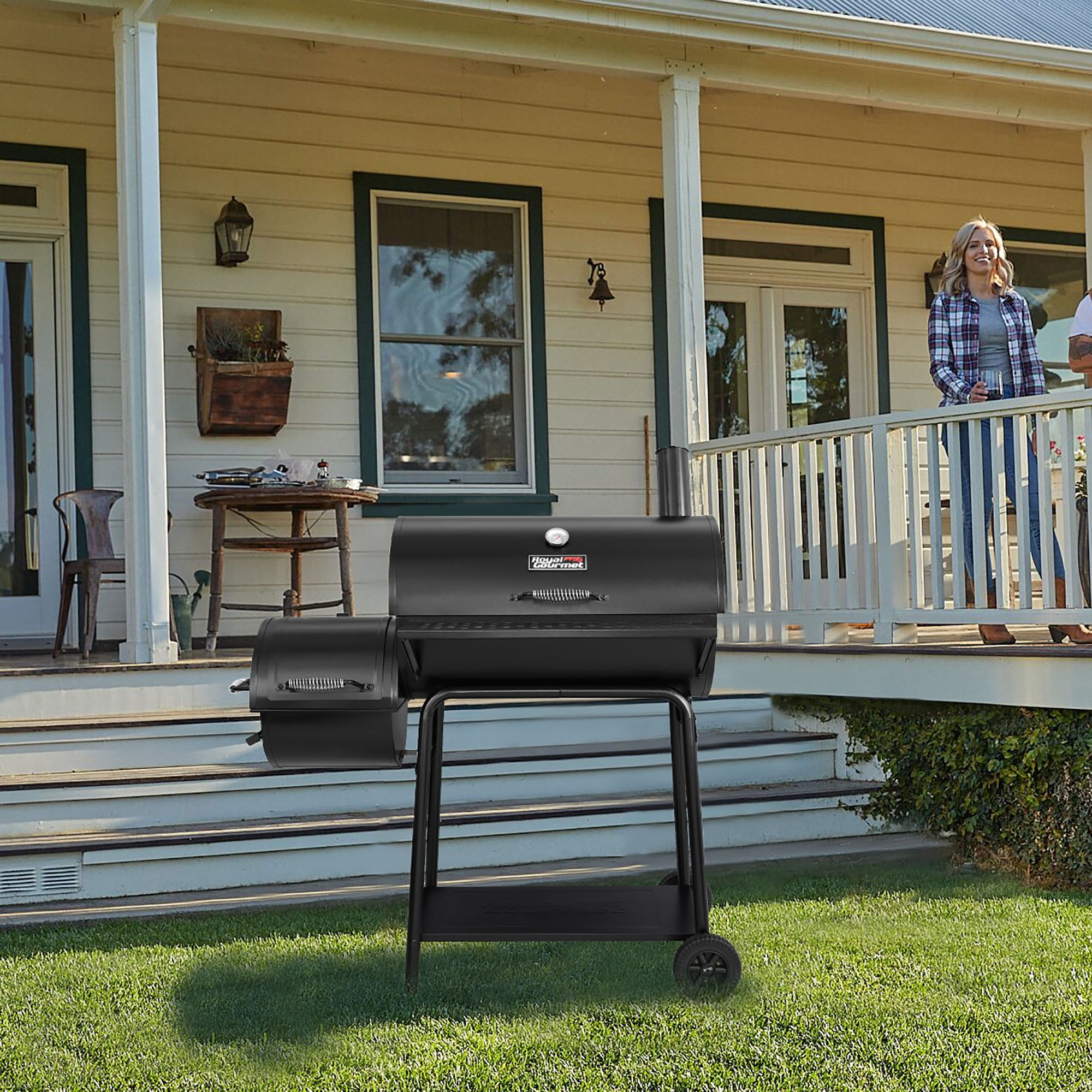 30" Charcoal Grill with Offset Smoker by Royal Gourmet