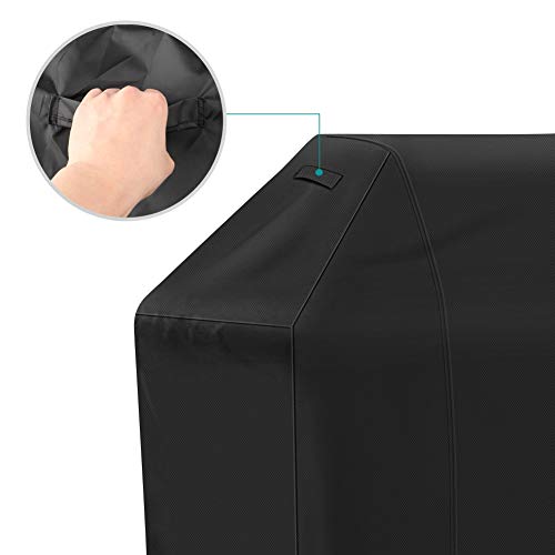Grill Cover 58 inch, iCOVER Waterproof BBQ Gas Grill Cover, Polyester Easy On/Off, Dustproof Fade Resistant for Weber Char-Broil Nexgrill and More Grills