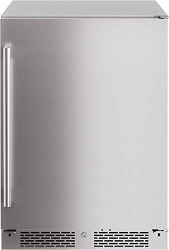 Zephyr Presrv Series 24 Inch Stainless Steel Freestanding or Built In Beverage Center 13 bottles, 84 12 oz cans (Single Zone Beverage Cooler - Outdoor)
