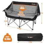 Oversized Double Camping Chair with Arm Cup Holder