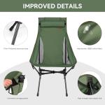 High Back Portable Camping Chair with Cushion