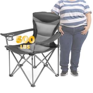 WILDROOTS Oversized Padded Camping Chair with Armrest