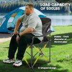 WILDROOTS Oversized Padded Camping Chair with Armrest