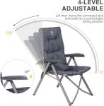 Comfortable Folding Camping Recliner Chair with Adjustable Back