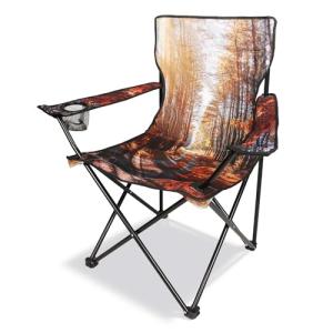 Portable Camping Chair with Drink Holder & Bag