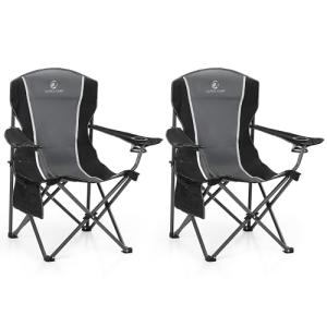 Oversized Heavy-Duty Camping Folding Chair with Cup Holder