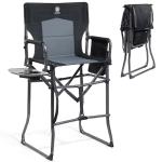 Tall Folding Camping Chair with Side Table