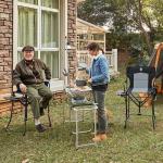 Tall Folding Camping Chair with Side Table