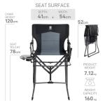 Tall Folding Camping Chair with Side Table
