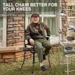 Tall Folding Camping Chair with Side Table