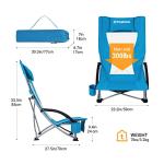 KingCamp Low Folding Camping Chairs with Cup Holders - 2 Pack
