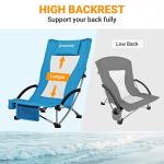 KingCamp Low Folding Camping Chairs with Cup Holders - 2 Pack