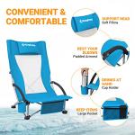 KingCamp Low Folding Camping Chairs with Cup Holders - 2 Pack