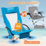 KingCamp Low Folding Camping Chairs with Cup Holders - 2 Pack