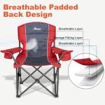 Oversized Folding Camping Chairs with Cooler Bag - 2 Pack